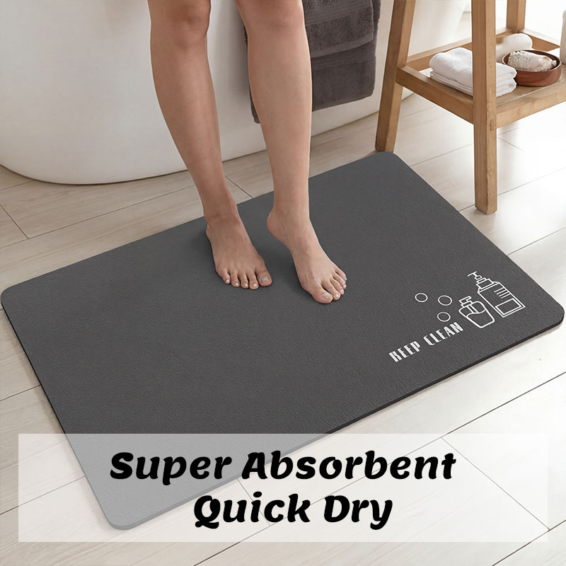 Quick Dry Diatomite Bath Mat - Keset Kamar Mandi Diatomite, Penyerap Air,