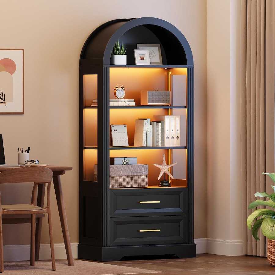 Storage & Organization - Lemari pajangan, rak buku tinggi berbentuk