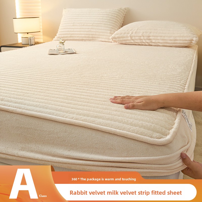Fitted Bed Sheets Deep Pocket - Set Sprei Kasur Bulu Kelinci Imitasi