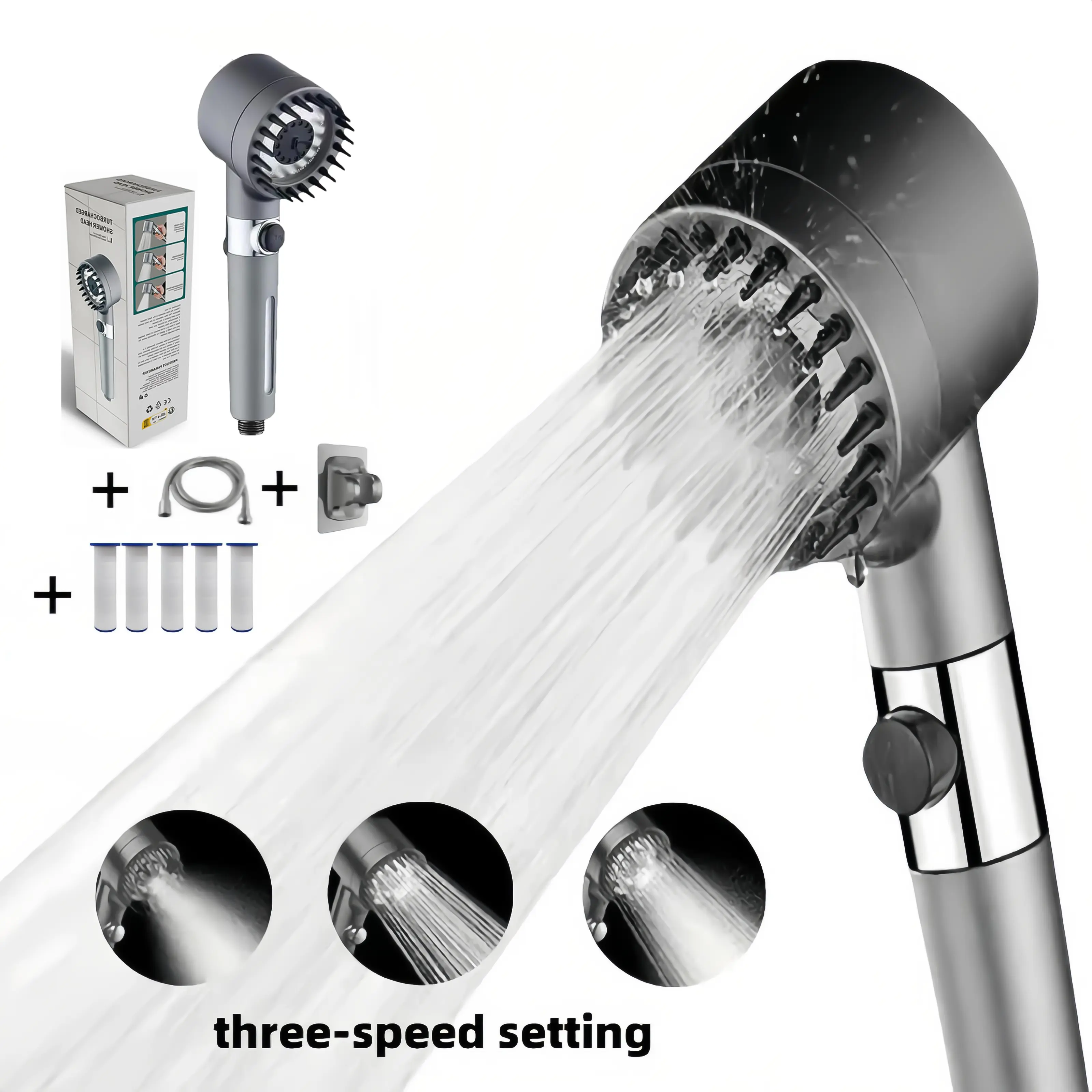 High Pressure Shower Head Handheld - Kepala pancuran genggam bertekanan tinggi dengan
