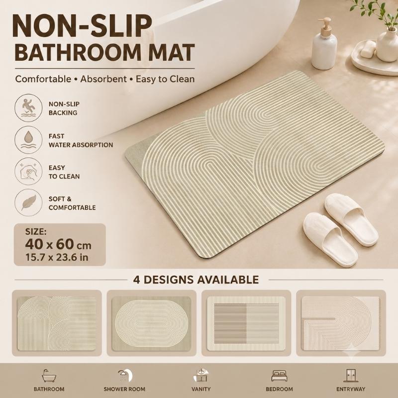 Quick Dry Diatomite Bath Mat - Alas Mandi Diatomite Cepat Kering, Menyerap