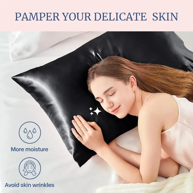 1/2 buah Sarung Bantal Satin B - Satin Silk Pillowcase Hair Skin ulasan dan harga