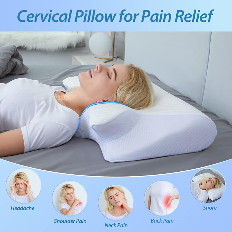Bantal Leher Busa Memori Baru  - Memory Foam Orthopedic Pillow Neck Pain ulasan dan harga
