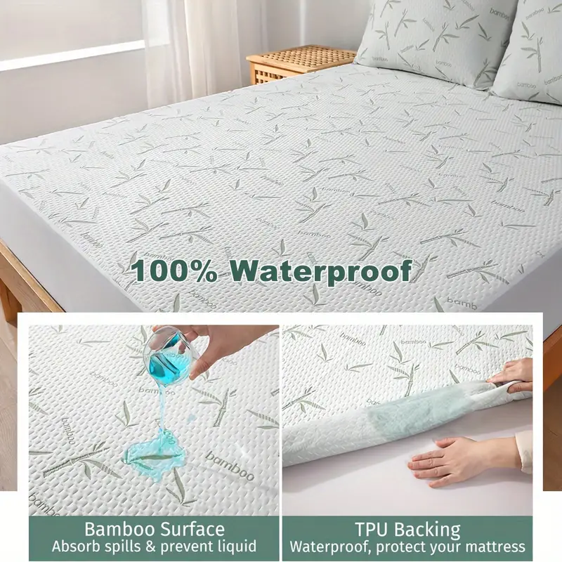 1 Buah Pelindung Kasur Bambu,  - Waterproof Mattress Protector Breathable ulasan dan harga