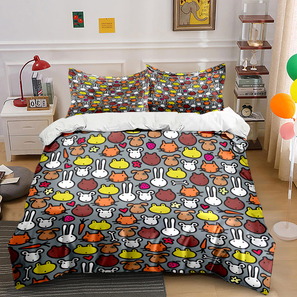Set Penutup Selimut Pola Wajah - Duvet Cover Sets With Zipper ulasan dan harga