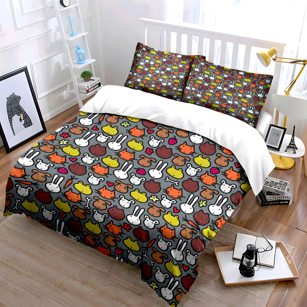 Set Penutup Selimut Pola Wajah - Duvet Cover Sets With Zipper ulasan dan harga
