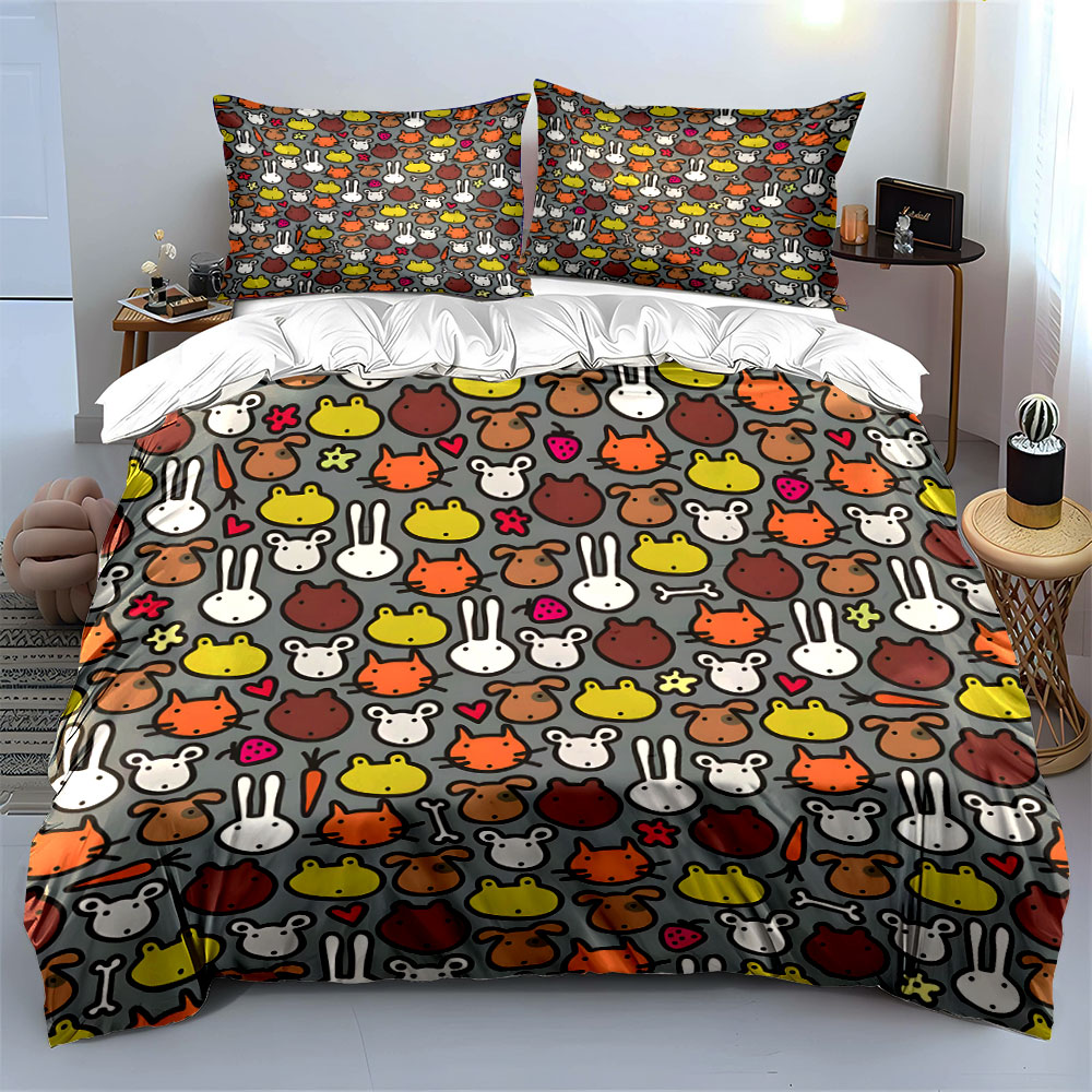 Set Penutup Selimut Pola Wajah - Duvet Cover Sets With Zipper ulasan dan harga