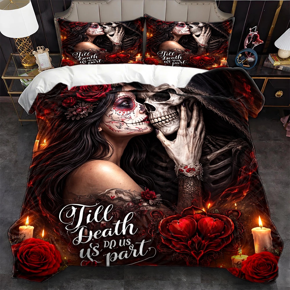 Set Sprei Bertema Skull Rose 
