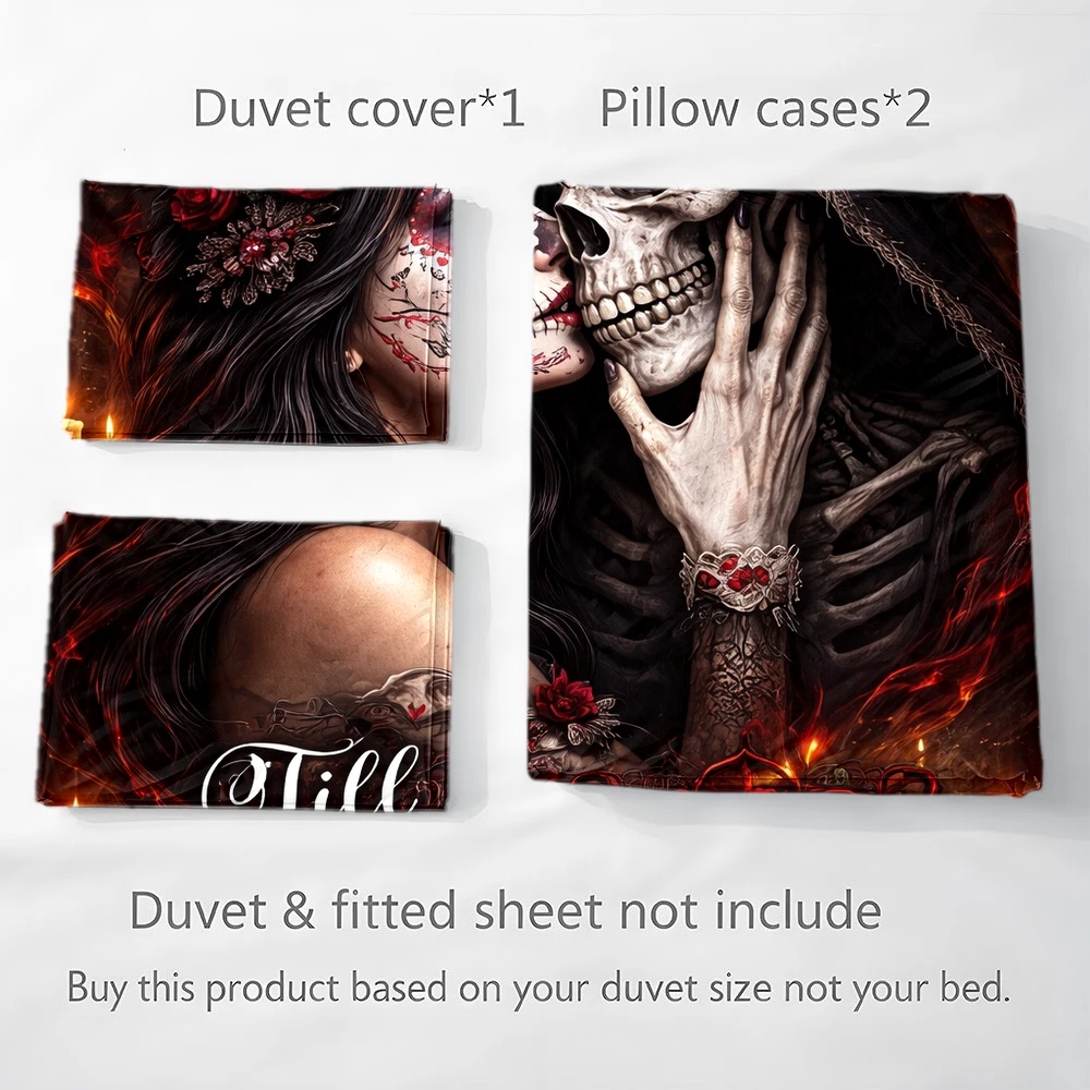 Set Sprei Bertema Skull Rose 