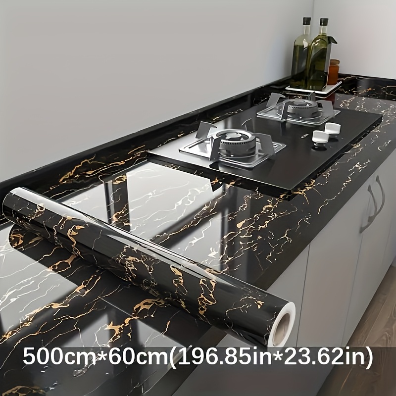 1pc Wallpaper Marmer Hitam Mew - Kitchen ulasan dan harga
