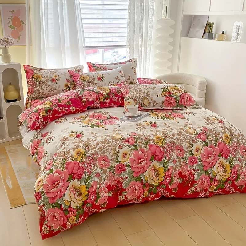 Set Penutup Selimut Bunga deng - Duvet Cover Sets With Zipper ulasan dan harga