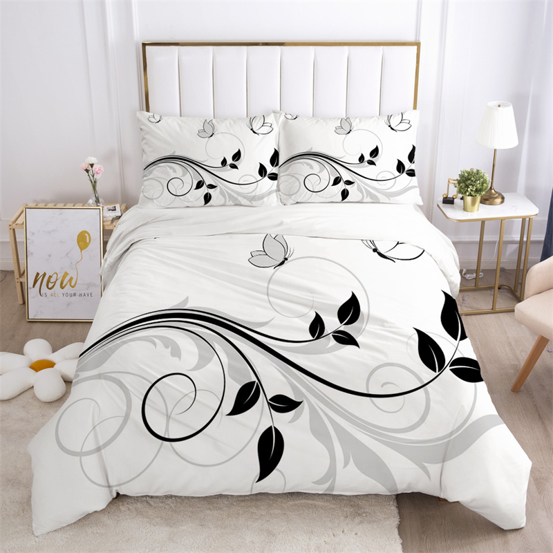 Set Sprei Motif Daun Bunga Mik - Aesthetic Floral Duvet Cover ulasan dan harga