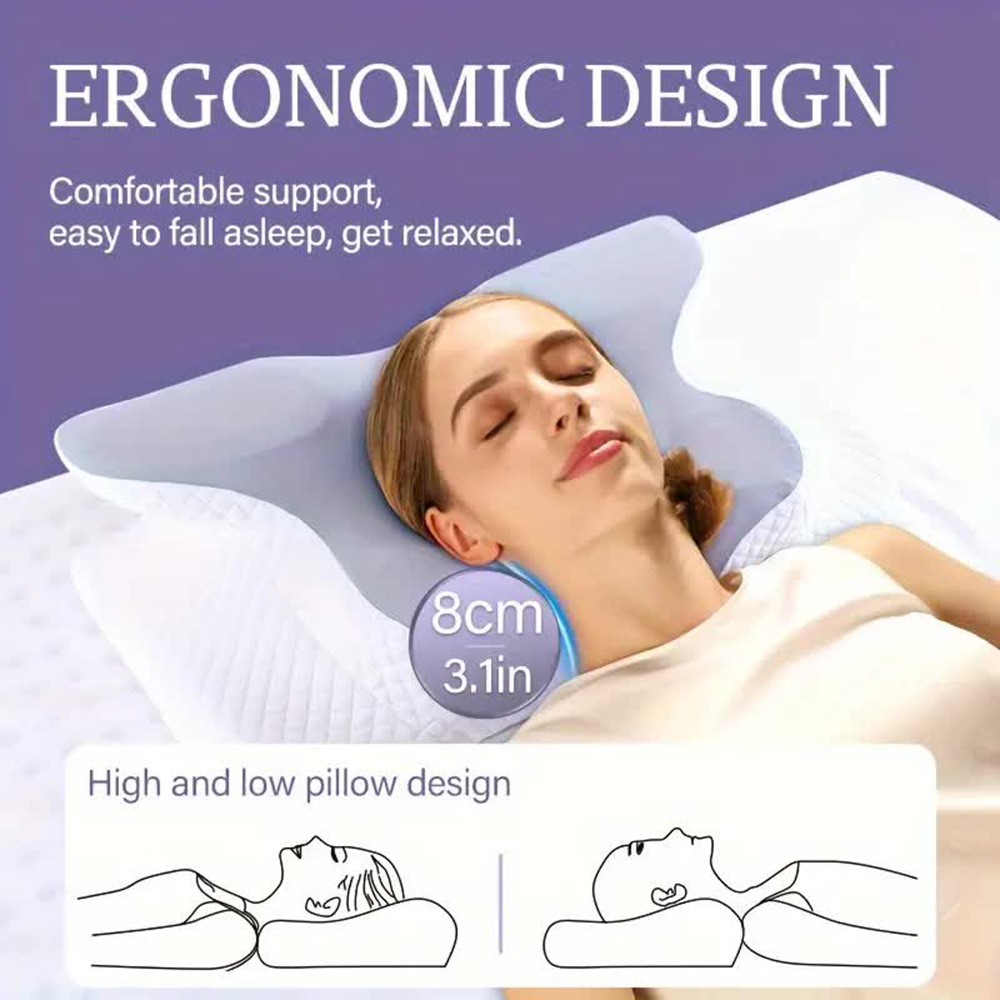 Bantal busa memori berbentuk k - Memory Foam Orthopedic Pillow Neck Pain ulasan dan harga